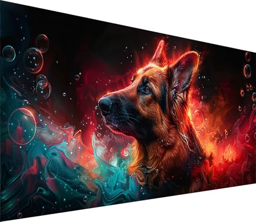 Diamond Painting XXL 70x140cm, Diamond Painting Erwachsene Hund, DIY Basteln Erwachsene Tier, Full Diamant Kunst Malerei Stickerei Set, für Deko Wohnzimmer und Wanddeko, Geschenke für Frauen 5-7608 von MAYINGOU