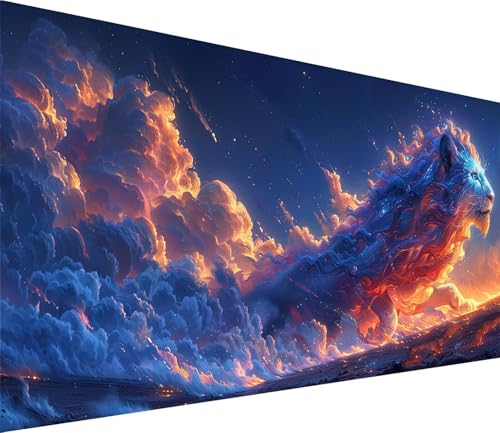 Diamond Painting XXL 70x140cm, Diamond Painting Erwachsene LöWe, DIY Basteln Erwachsene Wolke, Full Diamant Kunst Malerei Stickerei Set, für Deko Wohnzimmer und Wanddeko, Geschenke für Frauen U-9595 von MAYINGOU