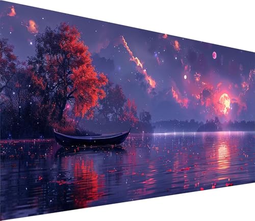 Diamond Painting XXL 70x140cm, Diamond Painting Erwachsene Mond, DIY Basteln Erwachsene Landschaft, Full Diamant Kunst Malerei Stickerei Set, Deko Wohnzimmer und Wanddeko, Geschenke für Frauen 3-1007 von MAYINGOU