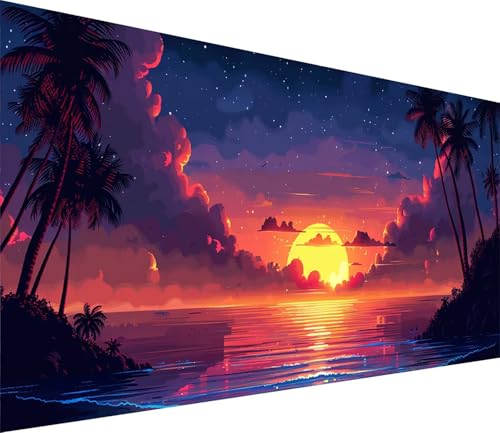 Diamond Painting XXL 70x140cm, Diamond Painting Erwachsene Mond, DIY Basteln Erwachsene Landschaft, Full Diamant Kunst Malerei Stickerei Set, Painting für Deko Wohnzimmer und Wanddeko Geschenke 7-1938 von MAYINGOU
