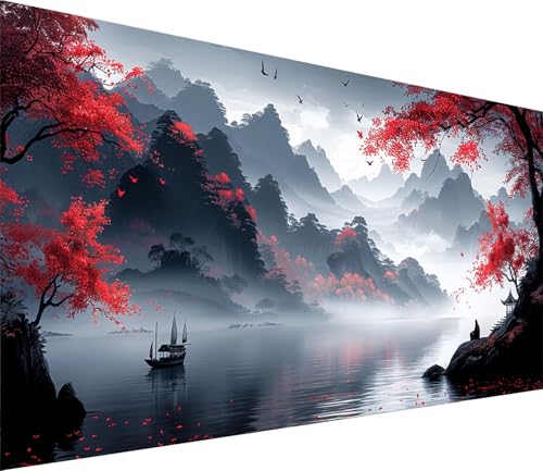 Diamond Painting XXL 70x140cm, Diamond Painting Erwachsene Rivers, DIY Basteln Erwachsene Landschaft, Full Diamant Kunst Malerei Stickerei Set, Deko Wohnzimmer und Wanddeko, Geschenke für Frauen 1-248 von MAYINGOU