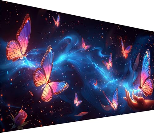 Diamond Painting XXL 70x140cm, Diamond Painting Erwachsene Schmetterling, DIY Basteln Erwachsene Traum, Full Diamant Kunst Malerei Stickerei Set, Deko Wohnzimmer und Wanddeko Geschenke G-2342 von MAYINGOU