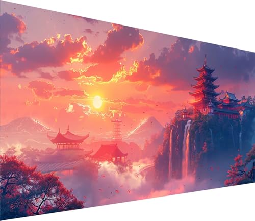 Diamond Painting XXL 70x140cm, Diamond Painting Erwachsene Sonnenuntergang, DIY Basteln Erwachsene Architektur, Full Diamant Kunst Malerei Stickerei Set, Deko Wohnzimmer und Wanddeko Geschenke 1-4620 von MAYINGOU