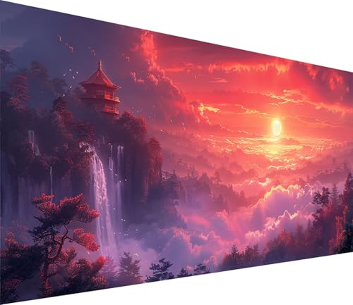 Diamond Painting XXL 70x140cm, Diamond Painting Erwachsene Sonnenuntergang, DIY Basteln Erwachsene Landschaft, Full Diamant Kunst Malerei Stickerei Set, Deko Wohnzimmer und Wanddeko Geschenke 3-7190 von MAYINGOU