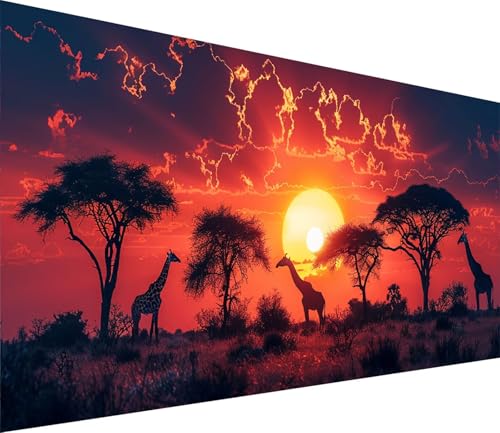 Diamond Painting XXL 70x140cm, Diamond Painting Erwachsene Sonnenuntergang, DIY Basteln Erwachsene Landschaft, Full Diamant Kunst Malerei Stickerei Set, Deko Wohnzimmer und Wanddeko Geschenke M-5439 von MAYINGOU
