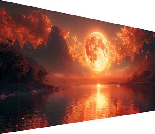 Diamond Painting XXL 70x140cm, Diamond Painting Erwachsene Sonnenuntergang, DIY Basteln Erwachsene Landschaft, Full Diamant Kunst Malerei Stickerei Set, Deko Wohnzimmer und Wanddeko Geschenke Z-1080 von MAYINGOU
