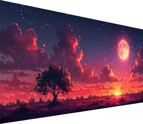 Diamond Painting XXL 70x140cm, Diamond Painting Erwachsene Sonnenuntergang, DIY Basteln Erwachsene Mond, Full Diamant Kunst Malerei Stickerei Set, Deko Wohnzimmer und Wanddeko Geschenke Y-3984 von MAYINGOU