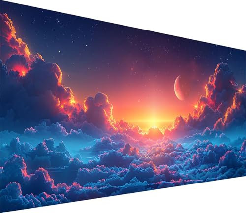 Diamond Painting XXL 70x140cm, Diamond Painting Erwachsene Sonnenuntergang, DIY Basteln Erwachsene Wolke, Full Diamant Kunst Malerei Stickerei Set, Deko Wohnzimmer und Wanddeko Geschenke 1-3363 von MAYINGOU