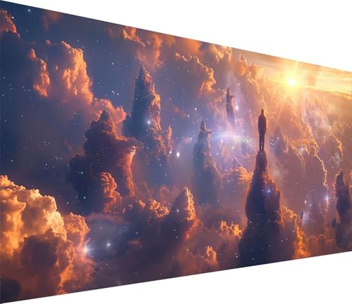 Diamond Painting XXL 70x140cm, Diamond Painting Erwachsene Sonnenuntergang, DIY Basteln Erwachsene Wolke, Full Diamant Kunst Malerei Stickerei Set, Deko Wohnzimmer und Wanddeko Geschenke 6-4743 von MAYINGOU