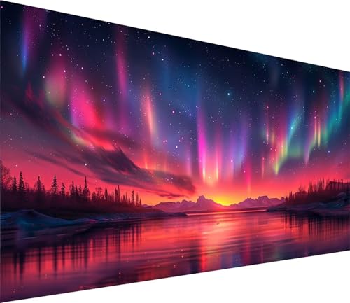 Diamond Painting XXL 70x140cm, Diamond Painting Erwachsene Sternenhimmel, DIY Basteln Erwachsene Aurora, Full Diamant Kunst Malerei Stickerei Set, Deko Wohnzimmer und Wanddeko Geschenke 0-6671 von MAYINGOU