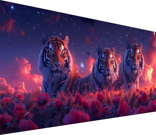 Diamond Painting XXL 70x140cm, Diamond Painting Erwachsene Tiger, DIY Basteln Erwachsene Sternenhimmel, Full Diamant Kunst Malerei Stickerei Set, Deko Wohnzimmer und Wanddeko Geschenke M-1697 von MAYINGOU