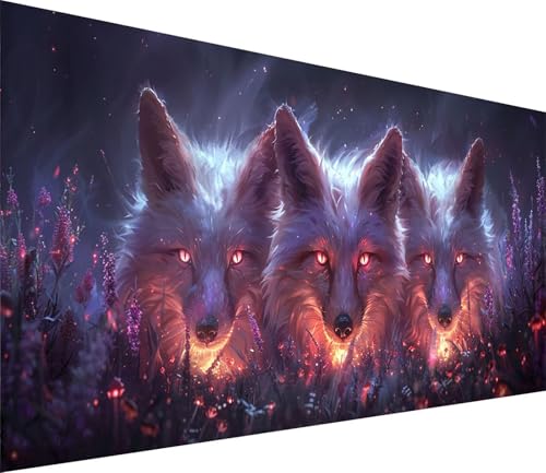 Diamond Painting XXL 70x140cm, Diamond Painting Erwachsene Wolf, DIY Basteln Erwachsene Tier, Full Diamant Kunst Malerei Stickerei Set, Painting für Deko Wohnzimmer und Wanddeko Geschenke 4-4350 von MAYINGOU