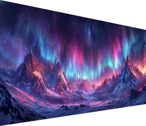 Diamond Painting XXL 80x160cm, Diamond Painting Erwachsene Aurora, DIY Basteln Erwachsene Berg, Full Diamant Kunst Malerei Stickerei Set, Painting für Deko Wohnzimmer und Wanddeko Geschenke S-4404 von MAYINGOU