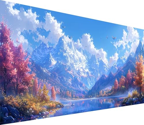 Diamond Painting XXL 80x160cm, Diamond Painting Erwachsene Berg, DIY Basteln Erwachsene Landschaft, Full Diamant Kunst Malerei Stickerei Set, Painting für Deko Wohnzimmer und Wanddeko Geschenke C-7832 von MAYINGOU