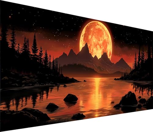 Diamond Painting XXL 80x160cm, Diamond Painting Erwachsene Berg, DIY Basteln Erwachsene Rivers, Full Diamant Kunst Malerei Stickerei Set, für Deko Wohnzimmer und Wanddeko, Geschenke für Frauen 4-3817 von MAYINGOU