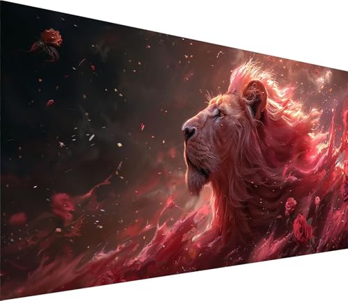 Diamond Painting XXL 80x160cm, Diamond Painting Erwachsene LöWe, DIY Basteln Erwachsene Blume, Full Diamant Kunst Malerei Stickerei Set, für Deko Wohnzimmer und Wanddeko, Geschenke für Frauen P-4797 von MAYINGOU