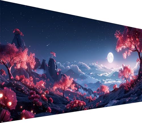 Diamond Painting XXL 80x160cm, Diamond Painting Erwachsene Mond, DIY Basteln Erwachsene Baum, Full Diamant Kunst Malerei Stickerei Set, Painting für Deko Wohnzimmer und Wanddeko Geschenke F-3444 von MAYINGOU