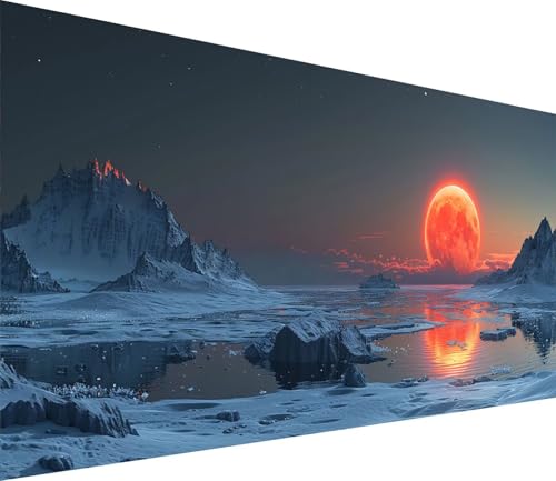 Diamond Painting XXL 80x160cm, Diamond Painting Erwachsene Mond, DIY Basteln Erwachsene Landschaft, Full Diamant Kunst Malerei Stickerei Set, Painting für Deko Wohnzimmer und Wanddeko Geschenke 9-2099 von MAYINGOU
