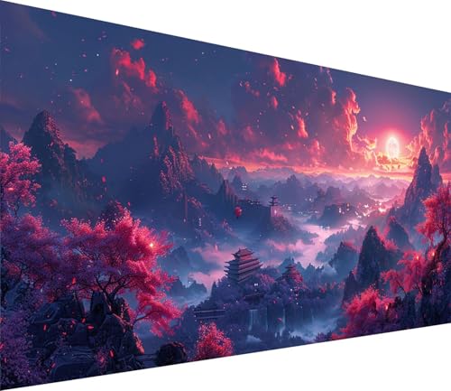 Diamond Painting XXL 80x160cm, Diamond Painting Erwachsene Mond, DIY Basteln Erwachsene Landschaft, Full Diamant Kunst Malerei Stickerei Set, Painting für Deko Wohnzimmer und Wanddeko Geschenke H-2309 von MAYINGOU
