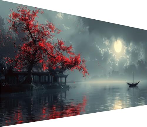 Diamond Painting XXL 80x160cm, Diamond Painting Erwachsene Mond, DIY Basteln Erwachsene Rivers, Full Diamant Kunst Malerei Stickerei Set, Painting für Deko Wohnzimmer und Wanddeko Geschenke 2-9554 von MAYINGOU