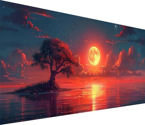 Diamond Painting XXL 80x160cm, Diamond Painting Erwachsene Sonnenuntergang, DIY Basteln Erwachsene Baum, Full Diamant Kunst Malerei Stickerei Set, Deko Wohnzimmer und Wanddeko Geschenke 5-7585 von MAYINGOU