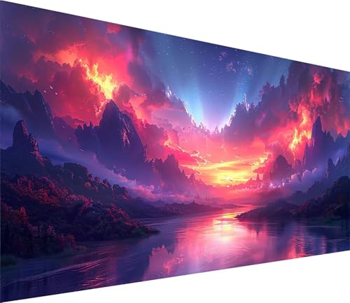 Diamond Painting XXL 80x160cm, Diamond Painting Erwachsene Sonnenuntergang, DIY Basteln Erwachsene Landschaft, Full Diamant Kunst Malerei Stickerei Set, Deko Wohnzimmer und Wanddeko Geschenke 5-4025 von MAYINGOU