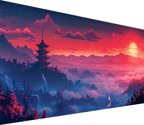 Diamond Painting XXL 80x160cm, Diamond Painting Erwachsene Sonnenuntergang, DIY Basteln Erwachsene Landschaft, Full Diamant Kunst Malerei Stickerei Set, Deko Wohnzimmer und Wanddeko Geschenke 7-1843 von MAYINGOU
