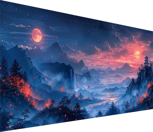 Diamond Painting XXL 80x160cm, Diamond Painting Erwachsene Sonnenuntergang, DIY Basteln Erwachsene Landschaft, Full Diamant Kunst Malerei Stickerei Set, Deko Wohnzimmer und Wanddeko Geschenke B-8147 von MAYINGOU