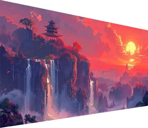 Diamond Painting XXL 80x160cm, Diamond Painting Erwachsene Sonnenuntergang, DIY Basteln Erwachsene Rivers, Full Diamant Kunst Malerei Stickerei Set, Deko Wohnzimmer und Wanddeko Geschenke 7-7207 von MAYINGOU