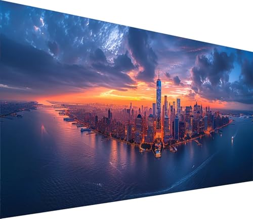 Diamond Painting XXL 80x160cm, Diamond Painting Erwachsene Sonnenuntergang, DIY Basteln Erwachsene Stadt, Full Diamant Kunst Malerei Stickerei Set, Deko Wohnzimmer und Wanddeko Geschenke Z-7983 von MAYINGOU