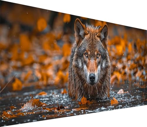 Diamond Painting XXL 80x160cm, Diamond Painting Erwachsene Wolf, DIY Basteln Erwachsene Tier, Full Diamant Kunst Malerei Stickerei Set, Painting für Deko Wohnzimmer und Wanddeko Geschenke Y-7197 von MAYINGOU