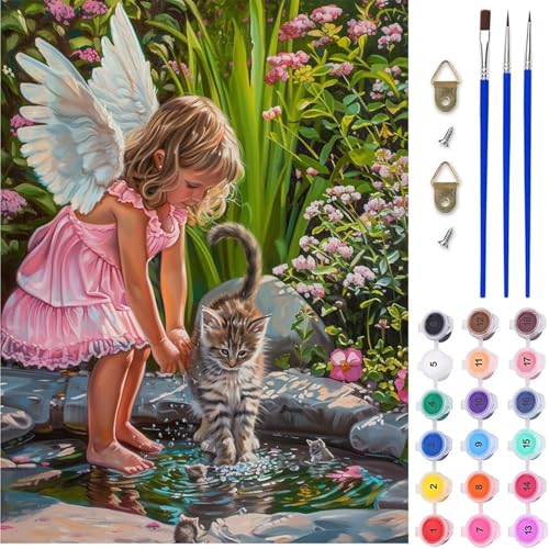 Elfe Malen Nach Zahlen Erwachsene, Tier Malen Nach Zahlen, DIY Handgemalt Ölgemälde Kit mit Pinseln Acrylfarbe, Paint by Numbers Adult Bastelset Erwachsene, Geschenke für Frauen 40x50 cm L-7571 von MAYINGOU