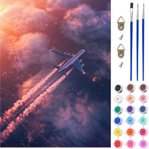 Flugzeug Malen Nach Zahlen, Landschaft Malen Nach Zahlen Erwachsene, DIY Handgemalt Ölgemälde Kit mit Pinseln und Acrylfarbe, Paint by Numbers Bastelset Erwachsene, Geschenke 70x95 cm C-9726 Flugzeug Malen Nach Zahlen, Landschaft Malen Nach Zahlen Erwachsene, DIY Handgemalt Ölgemälde Kit mit Pinseln und Acrylfarbe, Paint by Numbers Bastelset Erwachsene, Geschenke 70x95 cm C-9726 von MAYINGOU