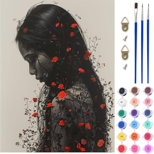 Frau Malen Nach Zahlen Erwachsene, Blume Malen Nach Zahlen, DIY Handgemalt Ölgemälde Kit mit Pinseln Acrylfarbe, Paint by Numbers Adult Bastelset Erwachsene, Geschenke für Frauen 100x130 cm 2-3816 Frau Malen Nach Zahlen Erwachsene, Blume Malen Nach Zahlen, DIY Handgemalt Ölgemälde Kit mit Pinseln Acrylfarbe, Paint by Numbers Adult Bastelset Erwachsene, Geschenke für Frauen 100x130 cm 2-3816 von MAYINGOU
