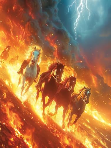 Horse Diamond Painting Set, 5D Diamond Painting Erwachsene Flamme, DIY Basteln Erwachsene, Mosaikherstellung Diamant Malerei Set, als Deko Wohnzimmer und Zimmer Deko, Geschenke für Frauen 50x65cm N-69 von MAYINGOU