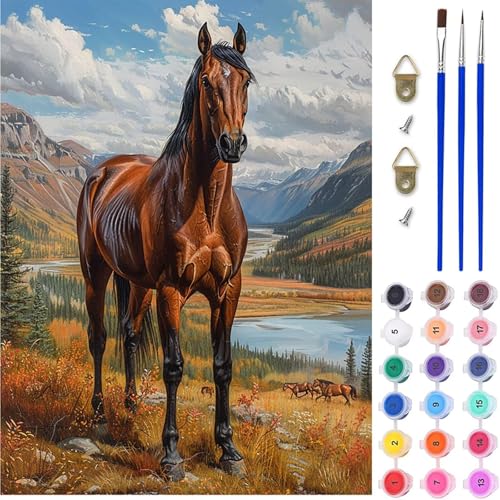 Horse Malen Nach Zahlen, Tier Malen Nach Zahlen Erwachsene, DIY Handgemalt Ölgemälde Kit mit Pinseln und Acrylfarbe, Paint by Numbers Bastelset Erwachsene, Geschenke für Frauen 30x40 cm 7-3595 Horse Malen Nach Zahlen, Tier Malen Nach Zahlen Erwachsene, DIY Handgemalt Ölgemälde Kit mit Pinseln und Acrylfarbe, Paint by Numbers Bastelset Erwachsene, Geschenke für Frauen 30x40 cm 7-3595 von MAYINGOU