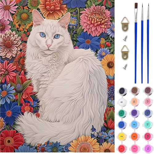 Katze Malen Nach Zahlen, Blume Malen Nach Zahlen Erwachsene, DIY Handgemalt Ölgemälde Kit mit Pinseln und Acrylfarbe, Paint by Numbers Bastelset Erwachsene, Geschenke für Frauen 100x135 cm 6-6939 Katze Malen Nach Zahlen, Blume Malen Nach Zahlen Erwachsene, DIY Handgemalt Ölgemälde Kit mit Pinseln und Acrylfarbe, Paint by Numbers Bastelset Erwachsene, Geschenke für Frauen 100x135 cm 6-6939 von MAYINGOU