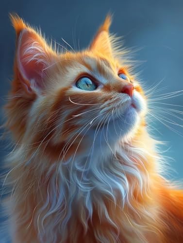 Katze Malen Nach Zahlen, Tier Malen Nach Zahlen Erwachsene, DIY Handgemalt Ölgemälde Kit mit Pinseln und Acrylfarbe, Paint by Numbers Bastelset Erwachsene, Geschenke für Frauen 40x50 cm 2-6744 von MAYINGOU