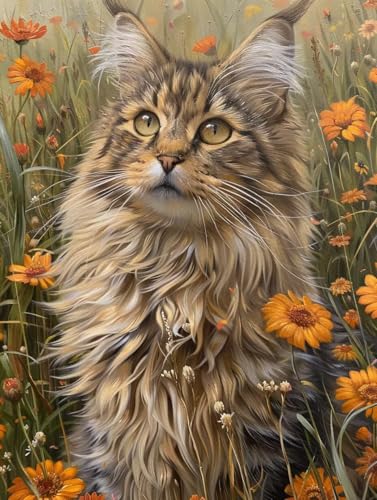 Katze Malen Nach Zahlen Erwachsene, Blume Malen Nach Zahlen, DIY Handgemalt Ölgemälde Kit mit Pinseln Acrylfarbe, Paint by Numbers Adult Bastelset Erwachsene, Geschenke für Frauen 60x70 cm F-1388 Katze Malen Nach Zahlen Erwachsene, Blume Malen Nach Zahlen, DIY Handgemalt Ölgemälde Kit mit Pinseln Acrylfarbe, Paint by Numbers Adult Bastelset Erwachsene, Geschenke für Frauen 60x70 cm F-1388 von MAYINGOU