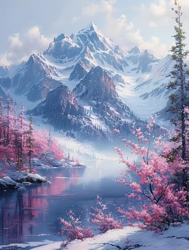 Landschaft Malen Nach Zahlen, Berg Malen Nach Zahlen Erwachsene, DIY Handgemalt Ölgemälde Kit mit Pinseln und Acrylfarbe, Paint by Numbers Bastelset Erwachsene, Geschenke für Frauen 100x135 cm 0-4343 von MAYINGOU