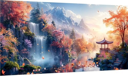 MAYINGOU Diamond Painting Erwachsene Groß XXL Sonnenuntergang, Diamant Painting Bilder Berg, 5D DIY Stickerei Cross Stickerei Bastelset Erwachsene, Diamant Malerei für Deko Wohnzimmer 50x100cm D-7969 von MAYINGOU