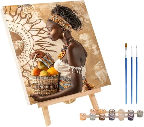 Malen Nach Zahlen Erwachsene Afrikanische Frau, Malen Nach Zahlen Obst, DIY Handgemalt Ölgemälde Kit Mit 3 Pinseln und Acrylfarbe, Paint by Numbers Basteln Erwachsene, Deko Wohnzimmer 60x70 cm A-4177 Malen Nach Zahlen Erwachsene Afrikanische Frau, Malen Nach Zahlen Obst, DIY Handgemalt Ölgemälde Kit Mit 3 Pinseln und Acrylfarbe, Paint by Numbers Basteln Erwachsene, Deko Wohnzimmer 60x70 cm A-4177 von MAYINGOU
