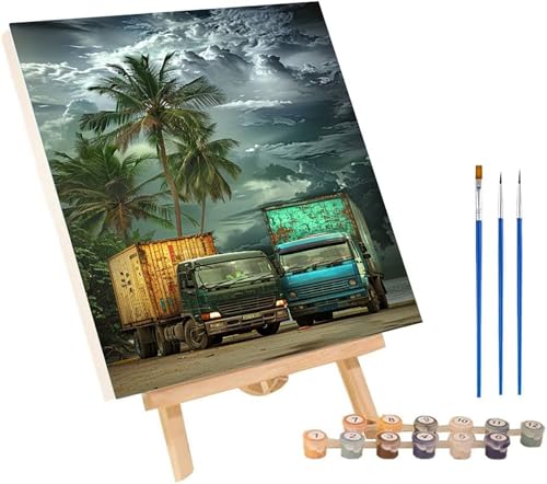 Malen Nach Zahlen Erwachsene Auto, Malen Nach Zahlen Baum, DIY Handgemalt Ölgemälde Kit Mit 3 Pinseln und Acrylfarbe, Paint by Numbers Basteln Erwachsene, Deko Wohnzimmer Geschenke 100x135 cm C-9573 von MAYINGOU