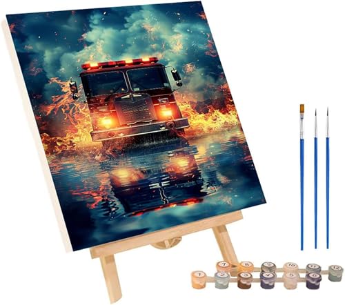 Malen Nach Zahlen Erwachsene Auto, Malen Nach Zahlen Flamme, DIY Set Erwachsene Mit 3 Pinseln und Acrylfarbe, Paint by Numbers für Deko Wohnzimmer und Wanddeko, Geschenke für Frauen 30x40 cm J-1512 von MAYINGOU