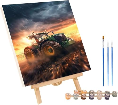 Malen Nach Zahlen Erwachsene Auto, Malen Nach Zahlen Sonnenuntergang, DIY Handgemalt Ölgemälde Kit Mit 3 Pinseln und Acrylfarbe, Paint by Numbers Basteln Erwachsene, Deko Wohnzimmer 60x70 cm 6-7478 von MAYINGOU