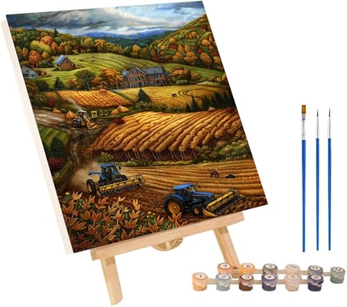 Malen Nach Zahlen Erwachsene Auto, Malen Nach Zahlen Wiese, DIY Handgemalt Ölgemälde Kit Mit 3 Pinseln und Acrylfarbe, Paint by Numbers Basteln Erwachsene, Deko Wohnzimmer Geschenke 90x120 cm B-9592 von MAYINGOU