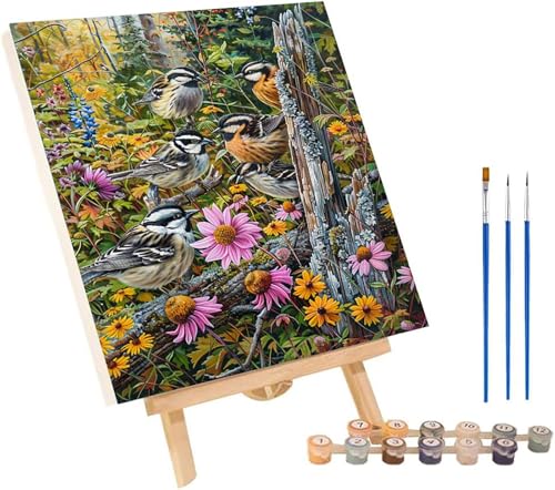 Malen Nach Zahlen Erwachsene Baum, Malen Nach Zahlen Vogel, DIY Set Erwachsene Mit 3 Pinseln und Acrylfarbe, Paint by Numbers für Deko Wohnzimmer und Wanddeko, Als Geschenke für Frauen 50x65 cm 9-1874 von MAYINGOU