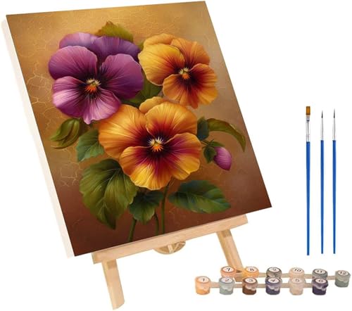 Malen Nach Zahlen Erwachsene Blume, Malen Nach Zahlen Pflanze, DIY Handgemalt Ölgemälde Kit Mit 3 Pinseln und Acrylfarbe, Paint by Numbers Basteln Erwachsene, Deko Wohnzimmer 100x135 cm D-8662 von MAYINGOU