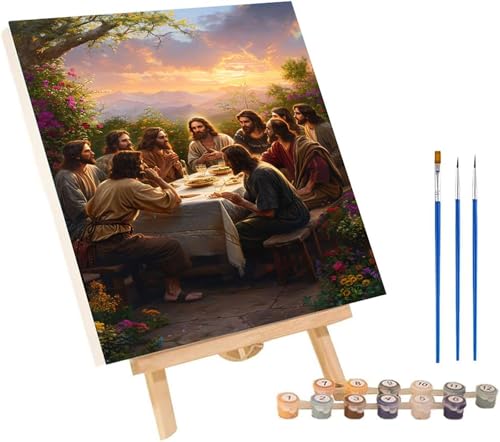 Malen Nach Zahlen Erwachsene Das Letzte Abendmahl, Malen Nach Zahlen Landschaft, DIY Set Erwachsene Mit 3 Pinseln und Acrylfarbe, Paint by Numbers für Deko Wohnzimmer und Wanddeko 60x70 cm B-4014 Malen Nach Zahlen Erwachsene Das Letzte Abendmahl, Malen Nach Zahlen Landschaft, DIY Set Erwachsene Mit 3 Pinseln und Acrylfarbe, Paint by Numbers für Deko Wohnzimmer und Wanddeko 60x70 cm B-4014 von MAYINGOU