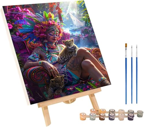 Malen Nach Zahlen Erwachsene Frau, Malen Nach Zahlen Leopard, DIY Set Erwachsene Mit 3 Pinseln und Acrylfarbe, Paint by Numbers für Deko Wohnzimmer und Wanddeko, Geschenke für Frauen 40x50 cm X-8001 Malen Nach Zahlen Erwachsene Frau, Malen Nach Zahlen Leopard, DIY Set Erwachsene Mit 3 Pinseln und Acrylfarbe, Paint by Numbers für Deko Wohnzimmer und Wanddeko, Geschenke für Frauen 40x50 cm X-8001 von MAYINGOU